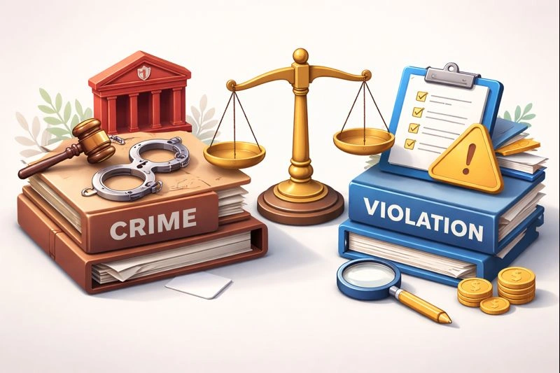 تفاوت جرم و تخلف چیست؟
